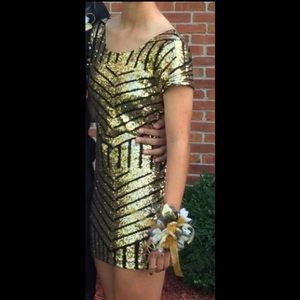 Gold sequin dress